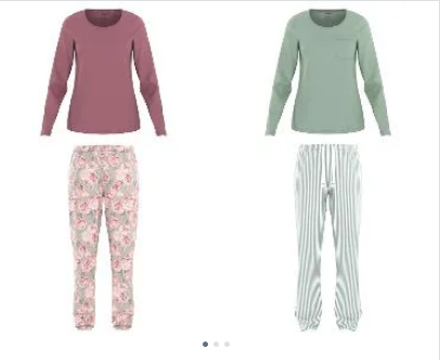 Ensemble pyjama femme Esmara Lidl à 5,99€ – 100 % coton certifié Oeko-Tex – Coloris rose ou vert – taille confortable avec poches et col rond – bon plan textile été 2025