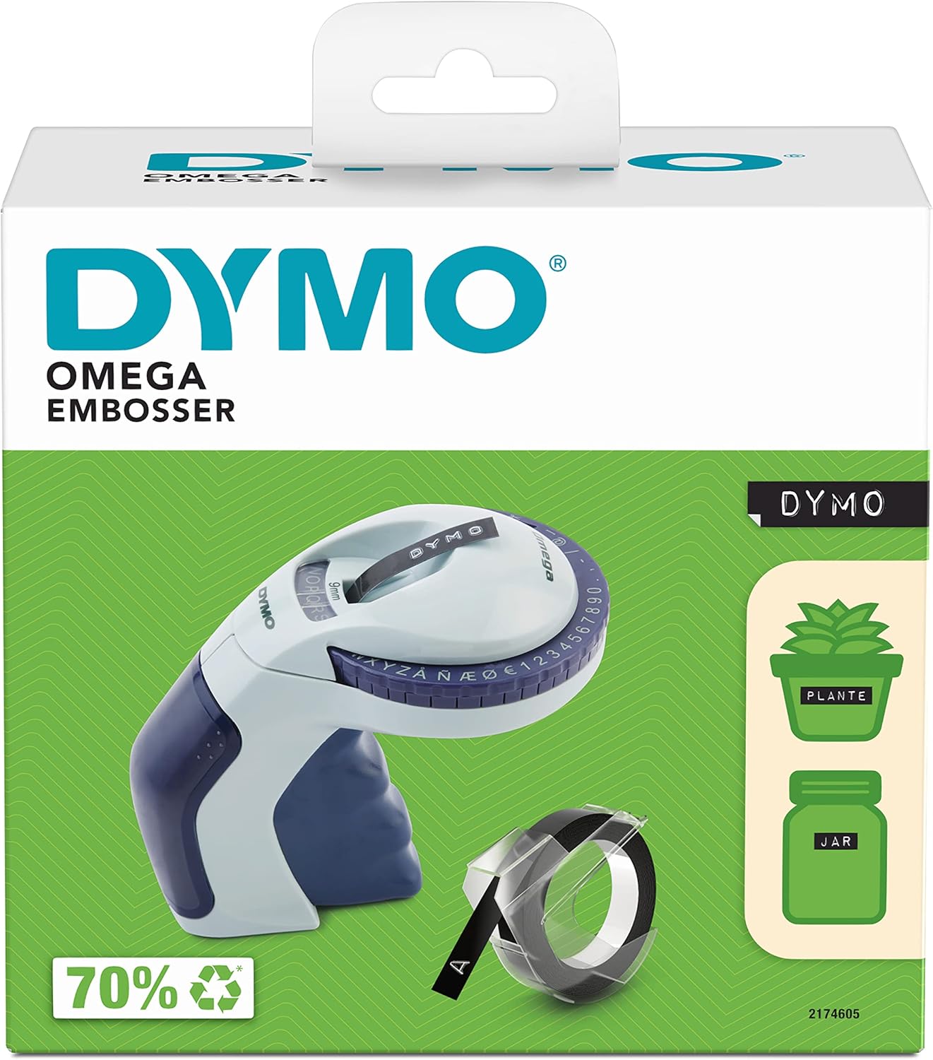  DYMO Omega étiqueteuse manuelle en relief, ergonomique, 49 caractères, ruban 9 mm – Idéale pour maison, bureau, loisirs créatifs – Bon plan Amazon à -56%