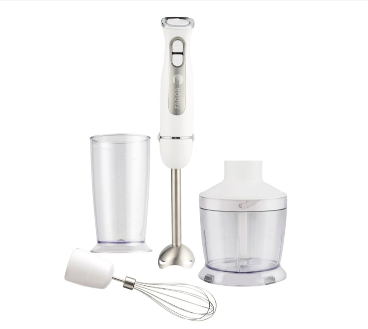 Bon plan — FAGOR FG349 mixeur plongeant 1000 W, 12 vitesses + Turbo, avec bol doseur et hachoir, accessoires compatibles lave-vaisselle.