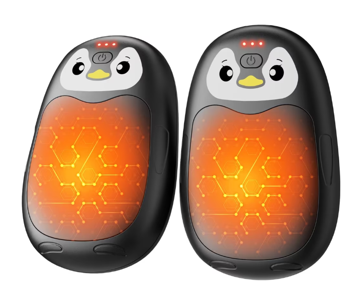  Chauffe-mains FANDLISS lot de 2 – 2×4000 mAh, chauffe double face, 3 niveaux (40–55 °C), modules aimantés détachables, câble double USB, autonomie 6–9 h