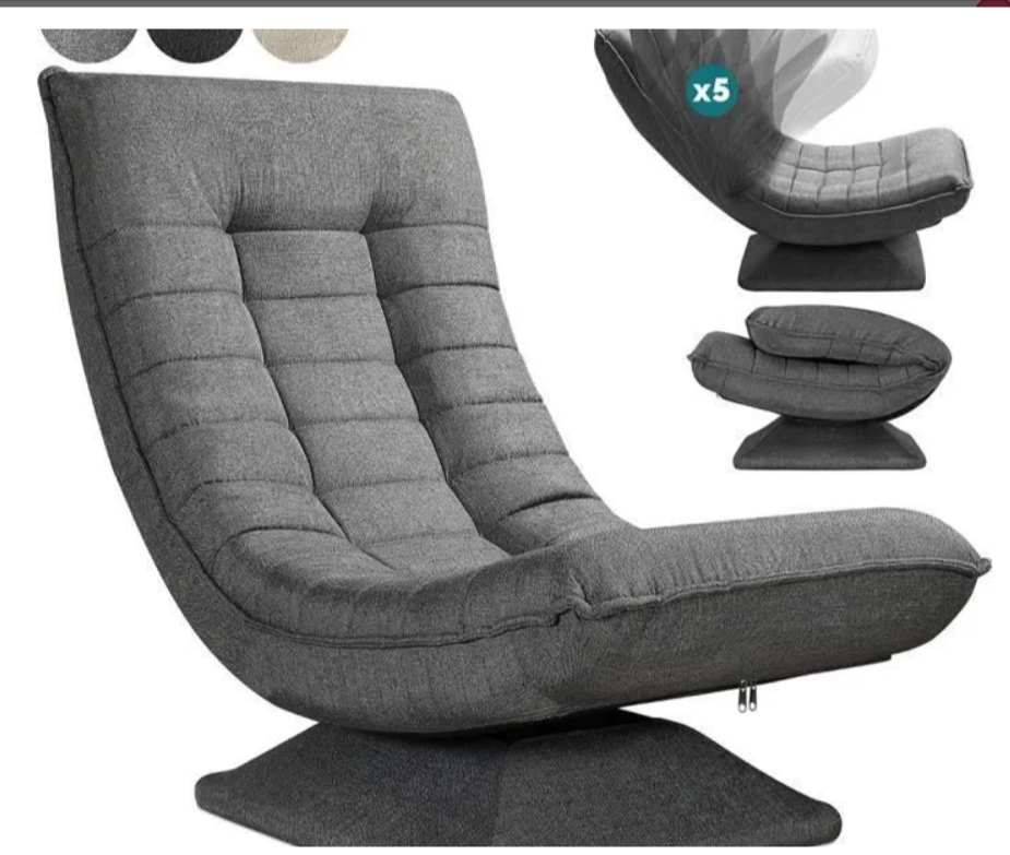 CASARIA® Fauteuil pivotant 360° tout confort gris – 79,99€ sur Cdiscount