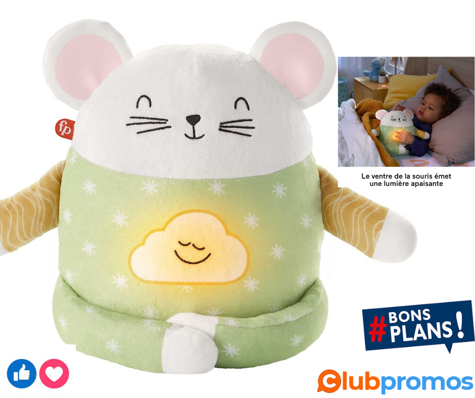 Fisher-Price Souris de Méditation, peluche avec sons apaisants, phrases de méditation guidée e...png