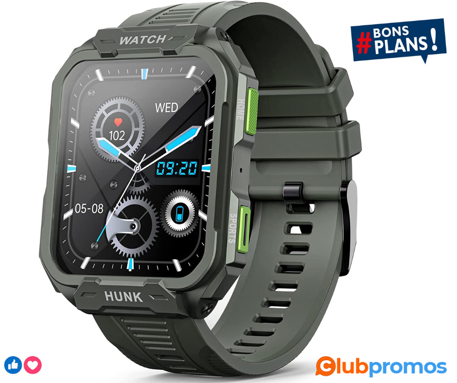 Fitpolo Montre Connectée Homme avec Appels Bluetooth, 1.96 Smartwatch Militaire Montre Intelli...png