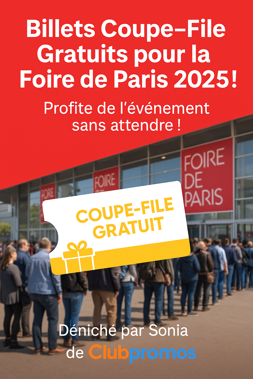 Billets coupe-file gratuits pour la Foire de Paris 2025 - Accès rapide et gratuit avec le code promo ESITE3FONARPPSD au lieu de 30€ - Paris Expo Porte de Versailles