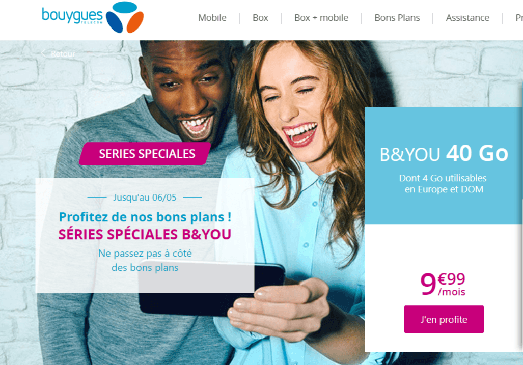 Forfaits sans engagement B YOU en promo   Bouygues Telecom.png