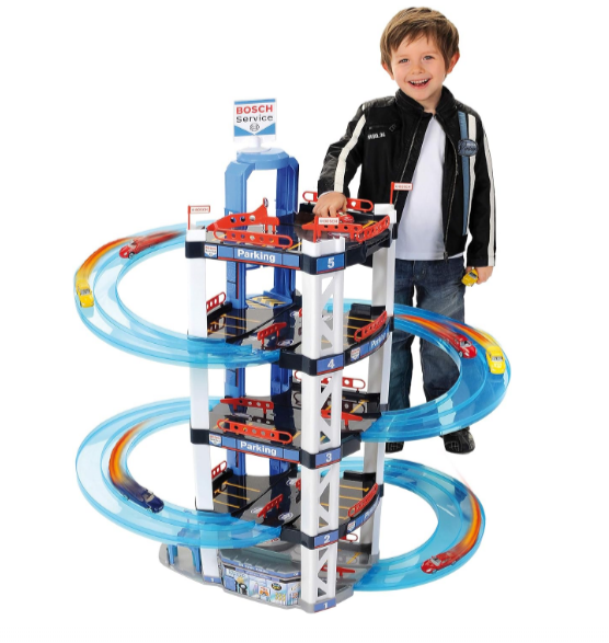 Garage Bosch Theo Klein 5 niveaux – jouet enfant multicolore avec ascenseur manuel, sans piles, compatible Majorette
