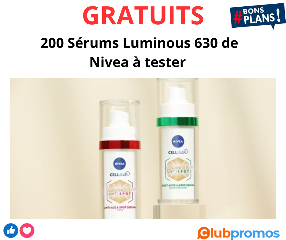 GRATUITS 200 Sérums Luminous 630 de Nivea à tester.png