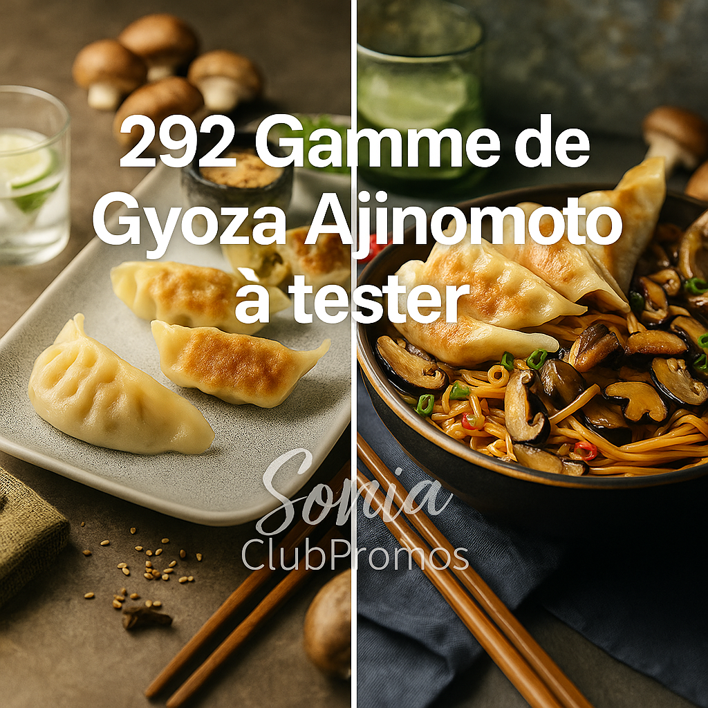 Assiette de gyoza grillés Ajinomoto en test gratuit chez Sampleo – campagne influenceurs 2025, 292 ambassadeurs à sélectionner – spécialité japonaise prête en 5 minutes à la poêle