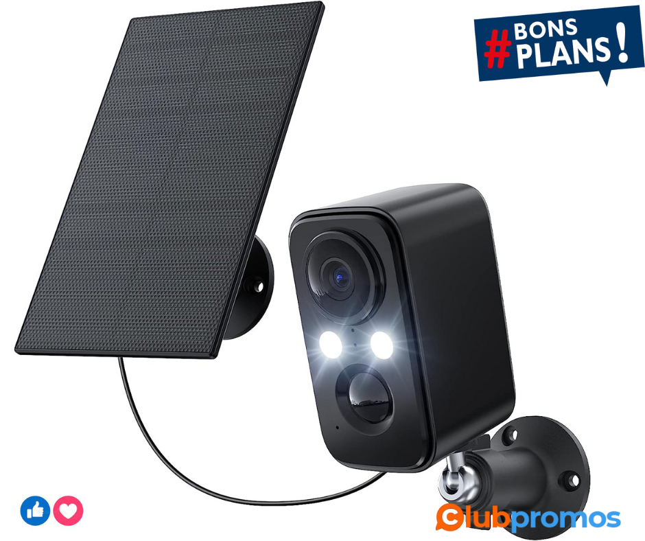 IHOXTX Camera Surveillance WiFi avec Panneau Solaire, Camera Surveillance WiFi Exterieure sans...png