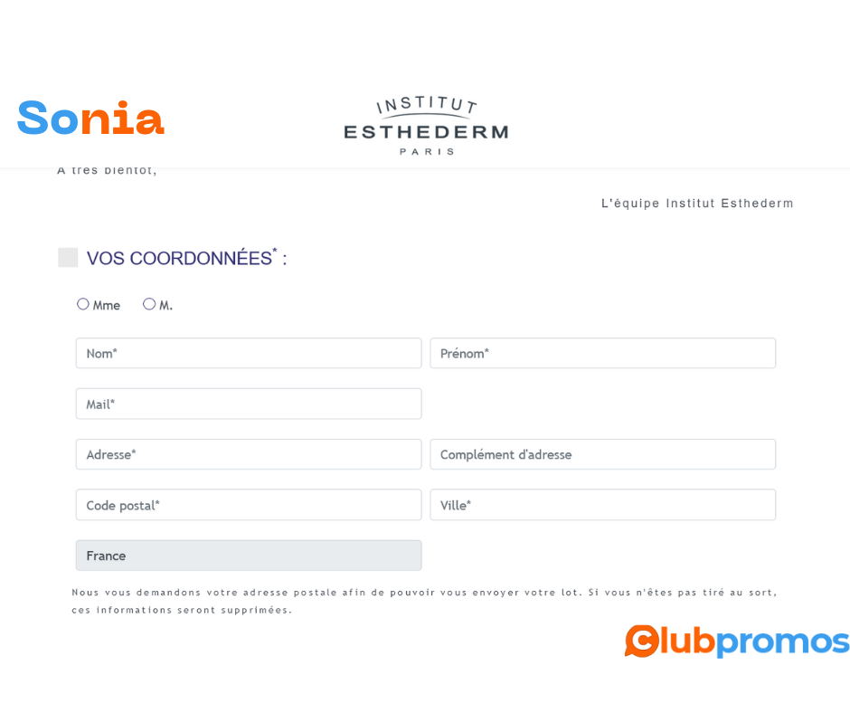 inscrivez-vous et vous serez peut-être sélectionné(e) pour gagner l'innovation Institut Esthed...png