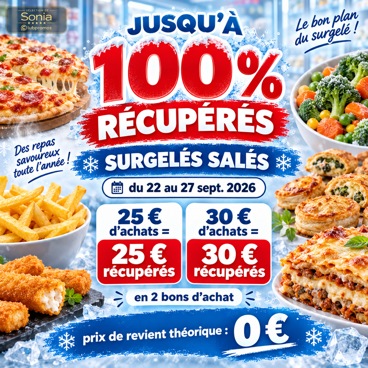 Intermarché jusqu’à 30 euros de surgelés salés 100 pour cent récupérés en bons d’achat
