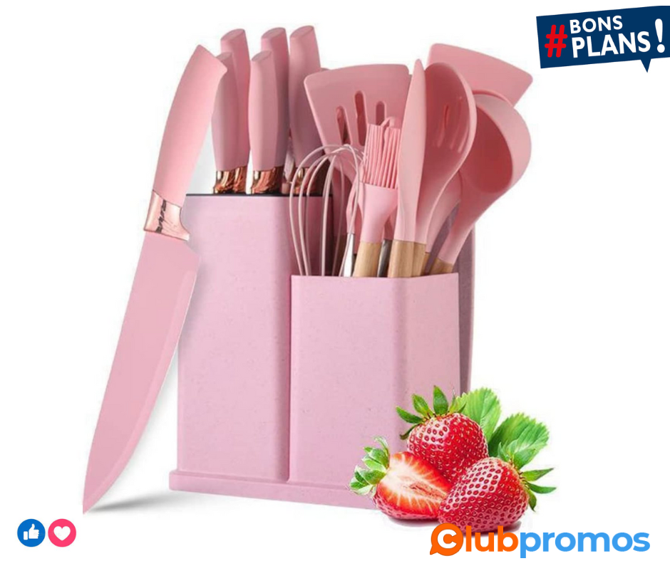 Irishom 19 PCS Cuisine Ustensiles De Cuisine Ensemble Antiadhésif Spatule Cuillère Cutter Foue...png