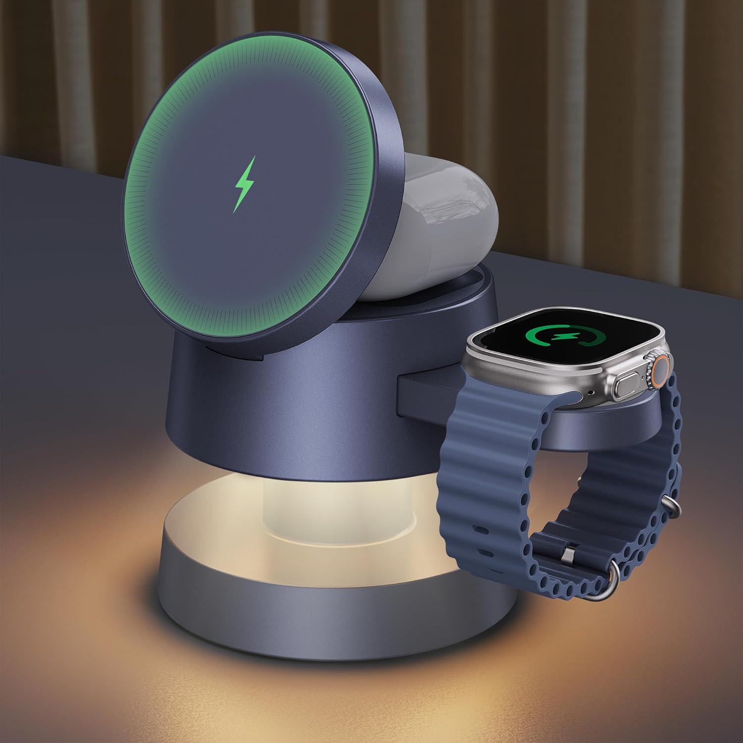 Station de charge sans fil 4 en 1 avec lampe de nuit iVanky, chargez iPhone, Apple Watch et AirPods simultanément à 25,19€