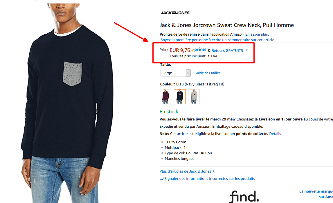 Jack   Jones Jorcrown Sweat Crew Neck  Pull Homme  Amazon.fr  Vêtements et accessoires(2).png