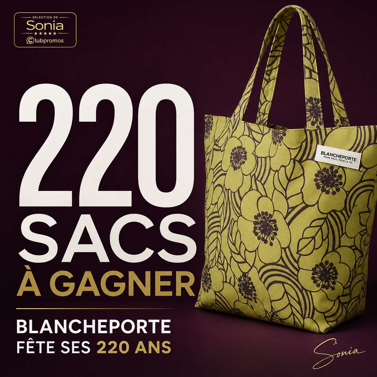 Jeu Blancheporte 220 ans avec 220 sacs collector exclusifs à gagner