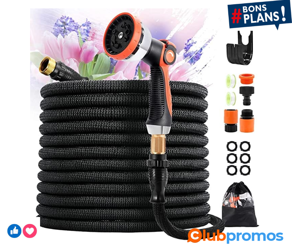 Kejector Tuyau D'arrosage Extensible, Tuyau D'arrosage Flexible Et Résistant Avec Embout De Pu...png