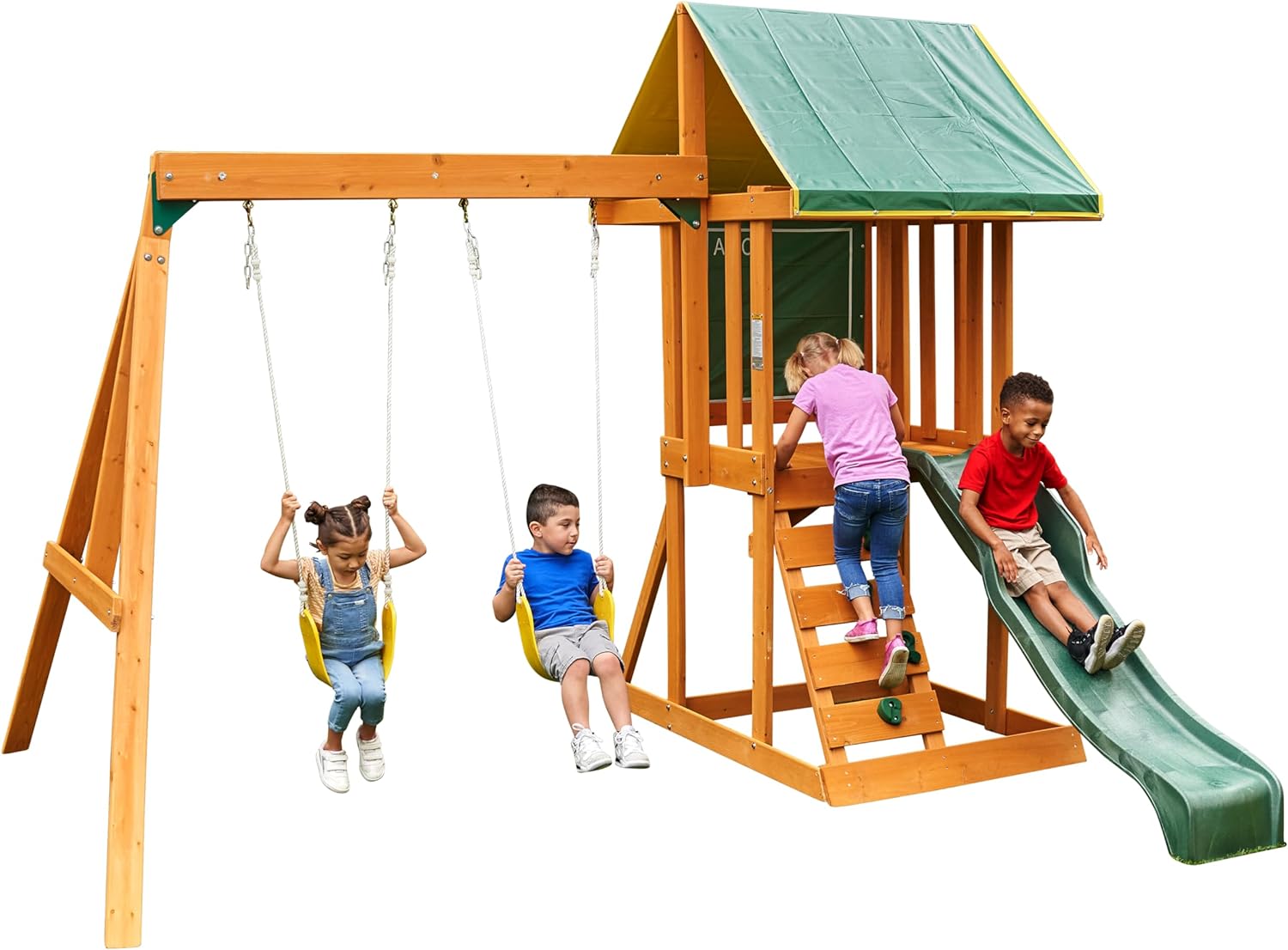 KidKraft Appleton Aire de Jeux en Bois avec Toboggan d'Extérieur, Balançoire, Mur d'escalade e...jpg