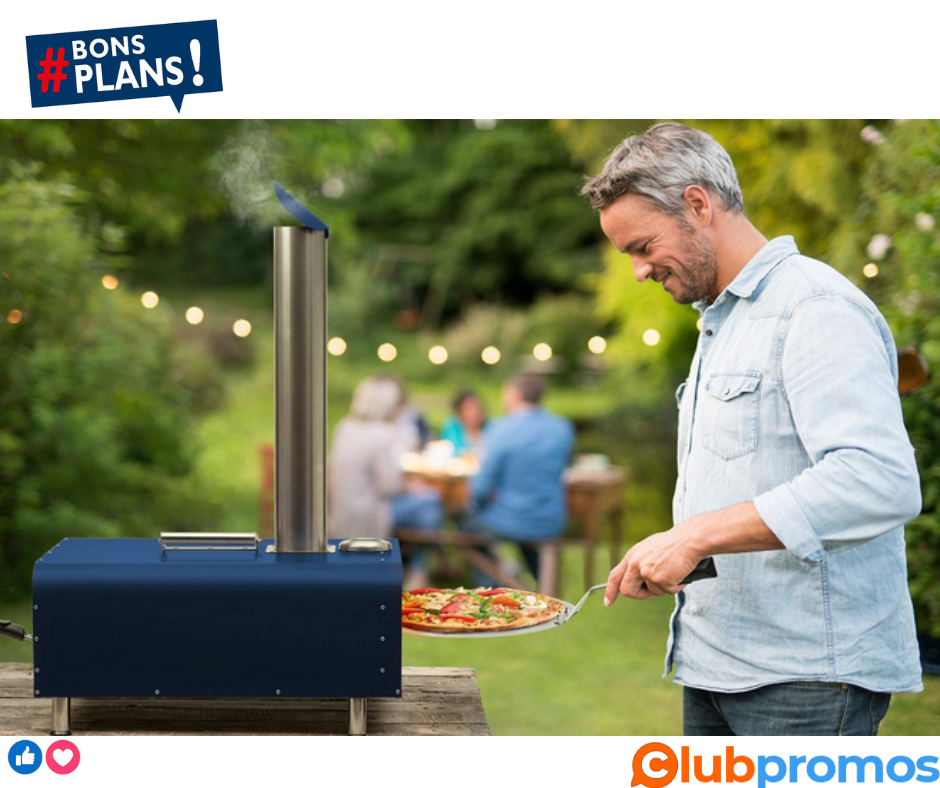 KLARSTEIN Diavolo - Four à pizza à granulés, avec pierre à pizza 13 (33x33 cm), thermomètre in...png