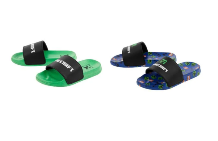  Claquettes garçon Minecraft, semelle EVA, motif officiel, disponibles chez Lidl.