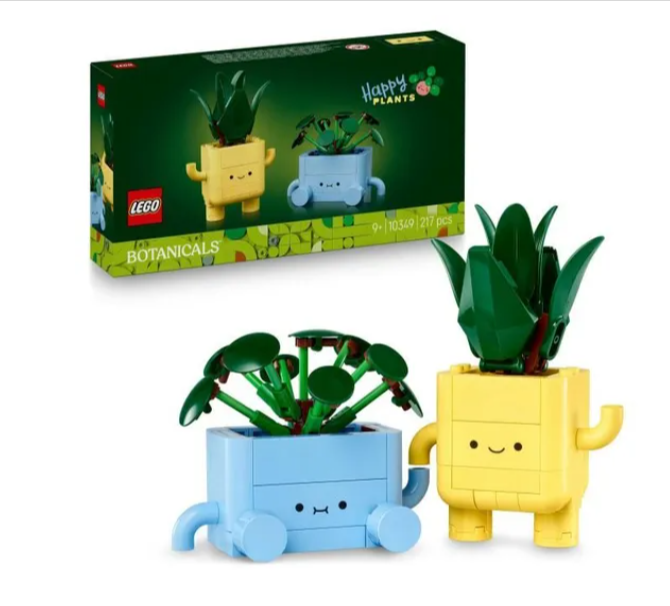 Set LEGO Botanicals 10349 Petites Plantes Souriantes avec 217 pièces, créatives et personnalisables, pour embellir votre intérieur