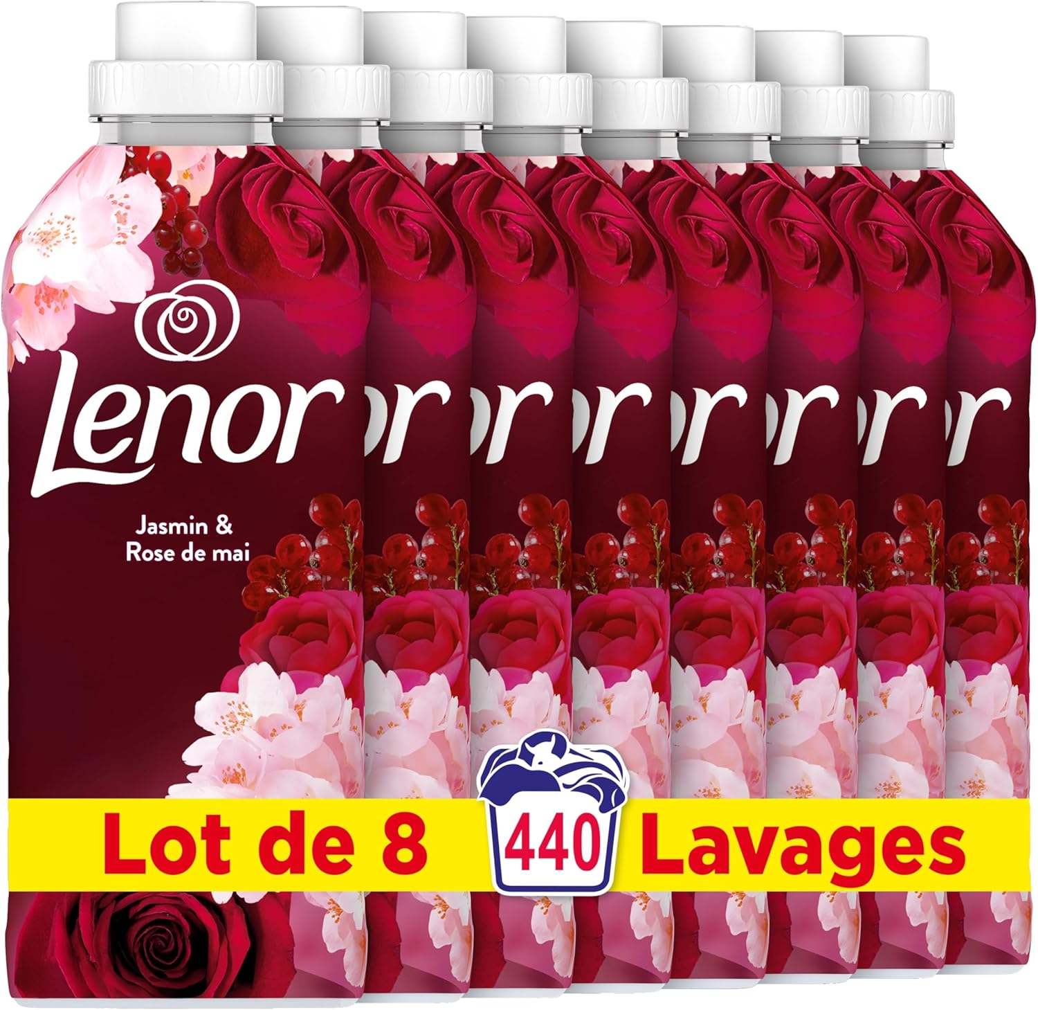  Lenor Jasmin & Rose de Mai – Adoucissant grand format 440 lavages, fraîcheur 24 h avec huiles essentielles, promo Amazon