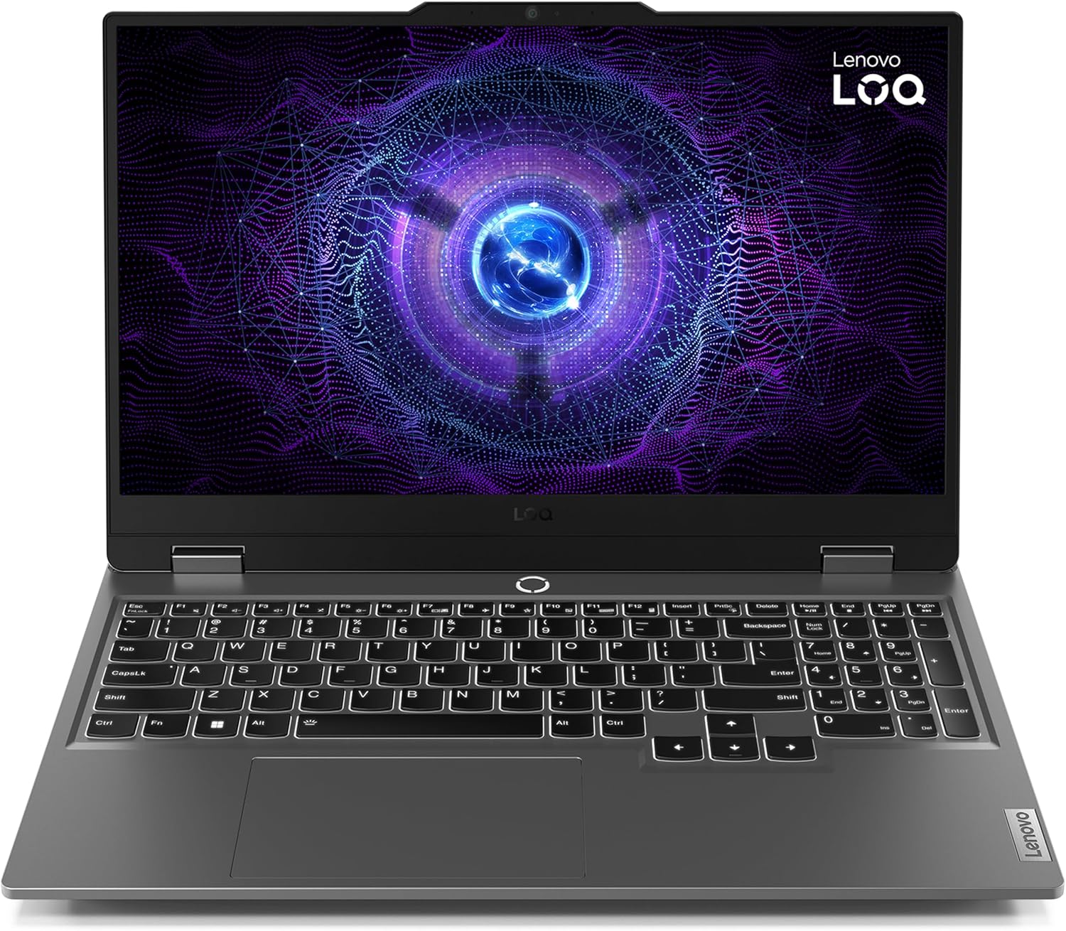 PC portable Lenovo LOQ 15IAX9 Gaming 15,6 FHD 144Hz avec processeur Intel Core i5, NVIDIA GeForce RTX 4050, RAM 16Go et SSD 512Go.