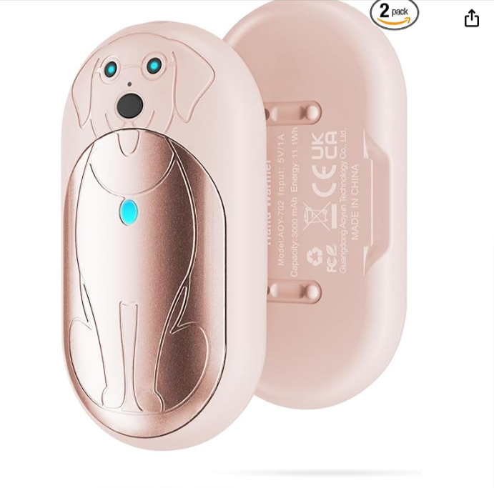 Lepwings Chauffe Main Rechargeable, 2 Pack Chaufferette Main Électrique Reutilisable avec 3 Mo...png