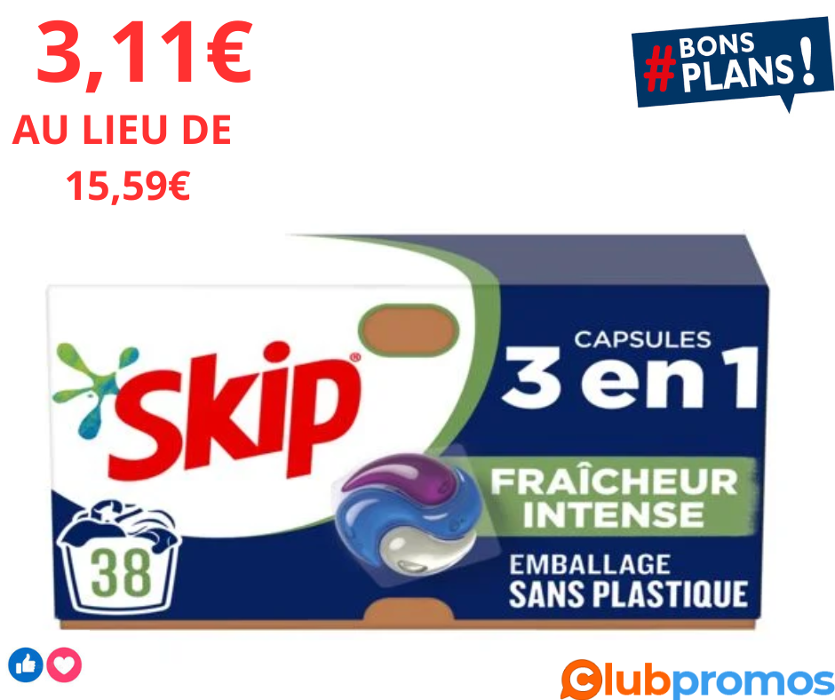 Lessive Capsule 3En1 Fraîcheur Intense SKIP Avantages fidélité Lessive Capsule 3En1 Fraîcheur ...png