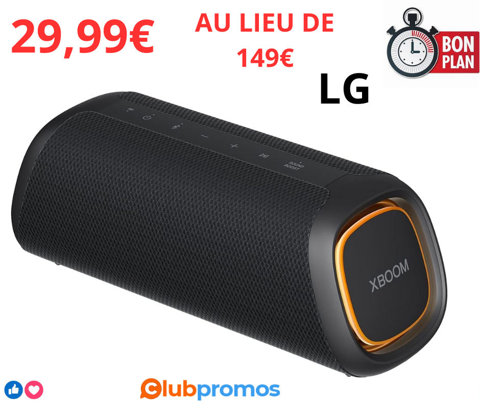 LG XBOOM Go XG5 - Enceinte Bluetooth étanche à l’Eau et à la poussière Jusqu’à 18h d’autonomie...png
