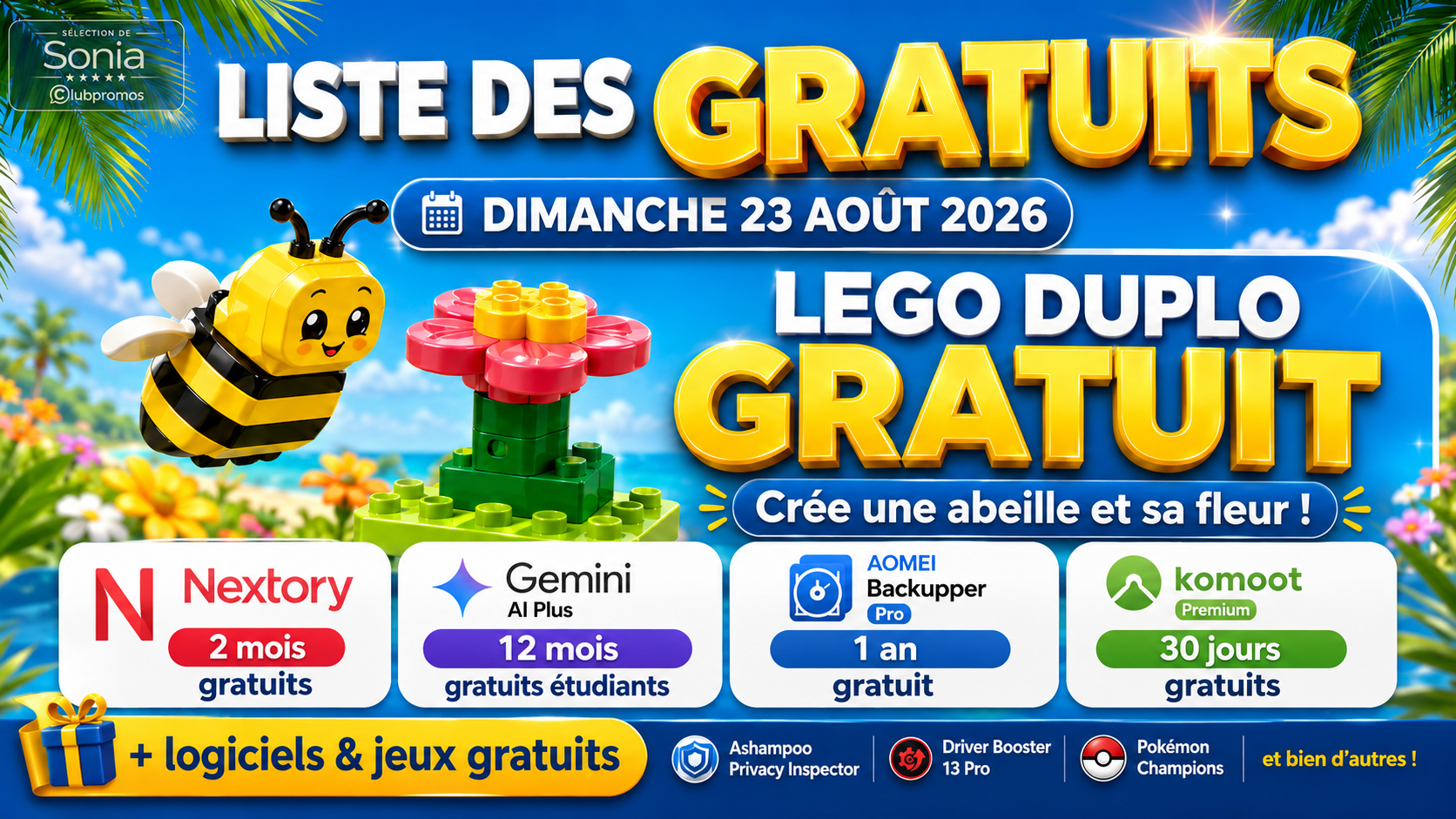 Bannière de l’animation LEGO DUPLO gratuite chez JouéClub le 29 août 2026