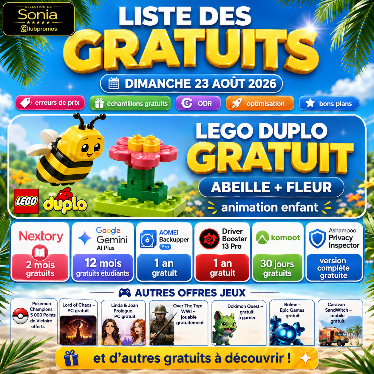 Animation LEGO DUPLO gratuite pour les enfants chez JouéClub avec création d’une abeille et d’une fleur