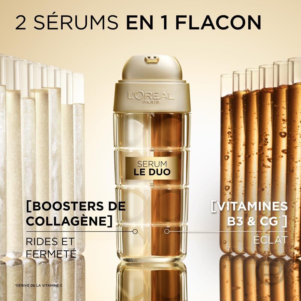  L'Oréal Paris Age Perfect Sérum Anti-Âge 2 en 1 pour une peau plus ferme et éclatante | Sérum anti-âge, collagène, vitamines B3 et Cg