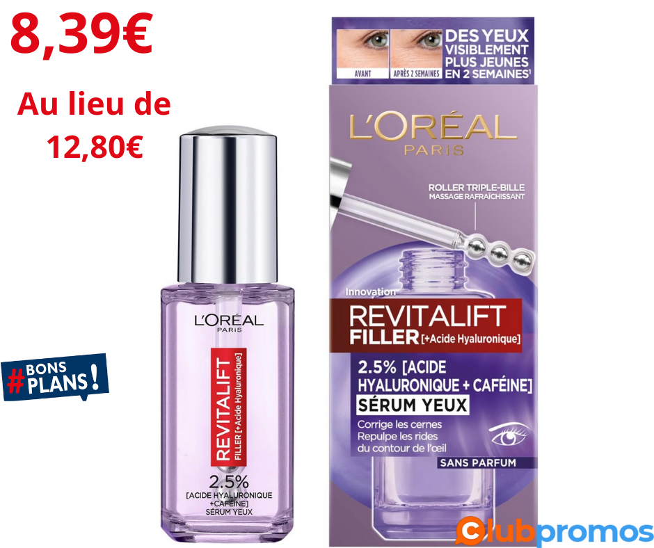 L'Oréal Paris - Sérum Contour des Yeux - Anti-Rides , Anti-Poches & Anti-Cernes - À l'Acide Hy...png