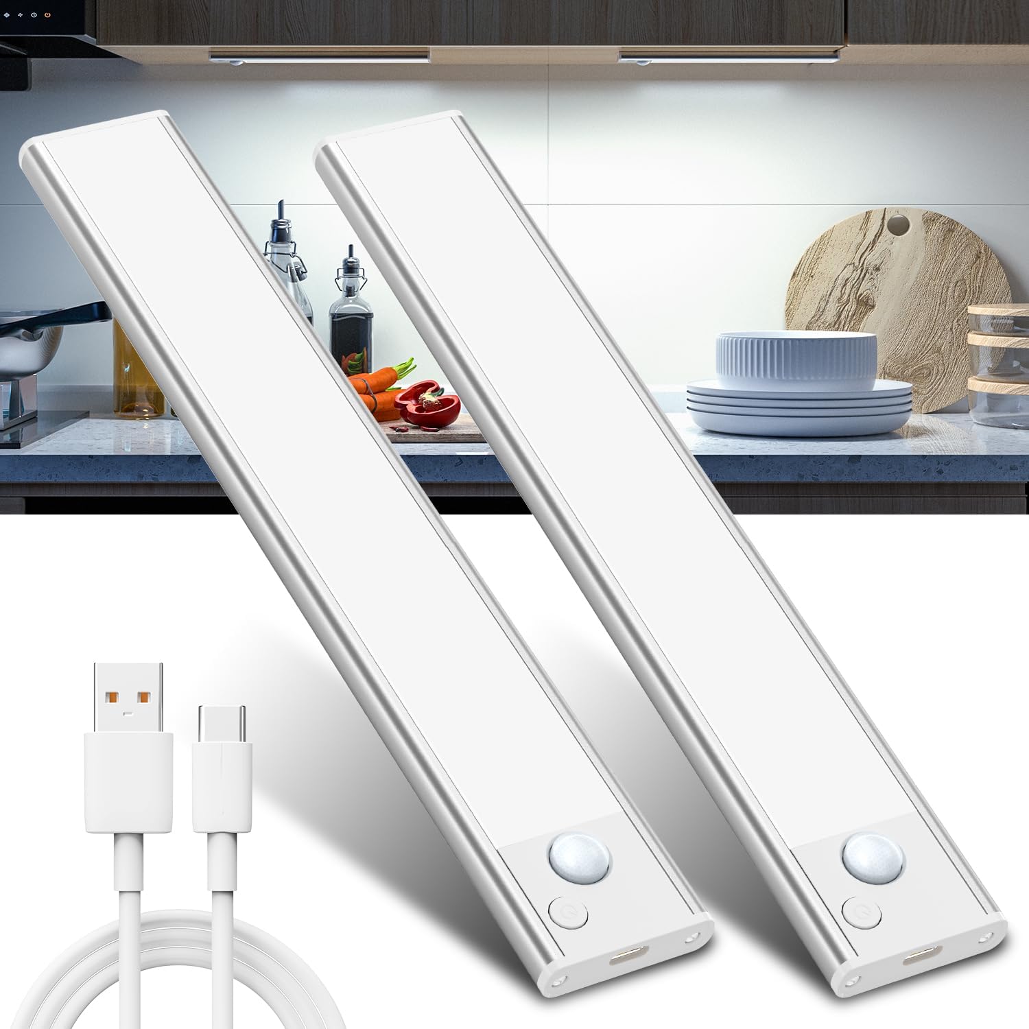 Lot de 2 Lampes LED Rechargeables (20 cm) — Sans fil, détecteur de mouvement.jpg