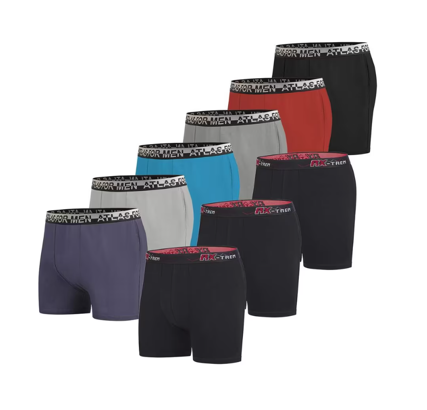 Lot de 9 Boxers Unis Atlas For Men - Confort et maintien avec livraison gratuite dès 39€