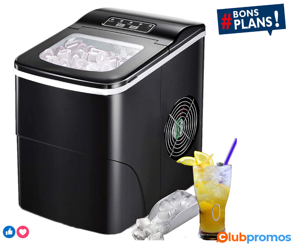 Machine à Glaçons, FREE VILLAGE Petite Machine à Glaçons, 9 Glaçons Creux6-10 Minutes, 12kg24h...png