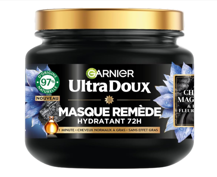 Garnier Ultra Doux Masque Charbon et Nigelle – 340ml – Cheveux normaux à gras – Offre Amazon à prix réduit