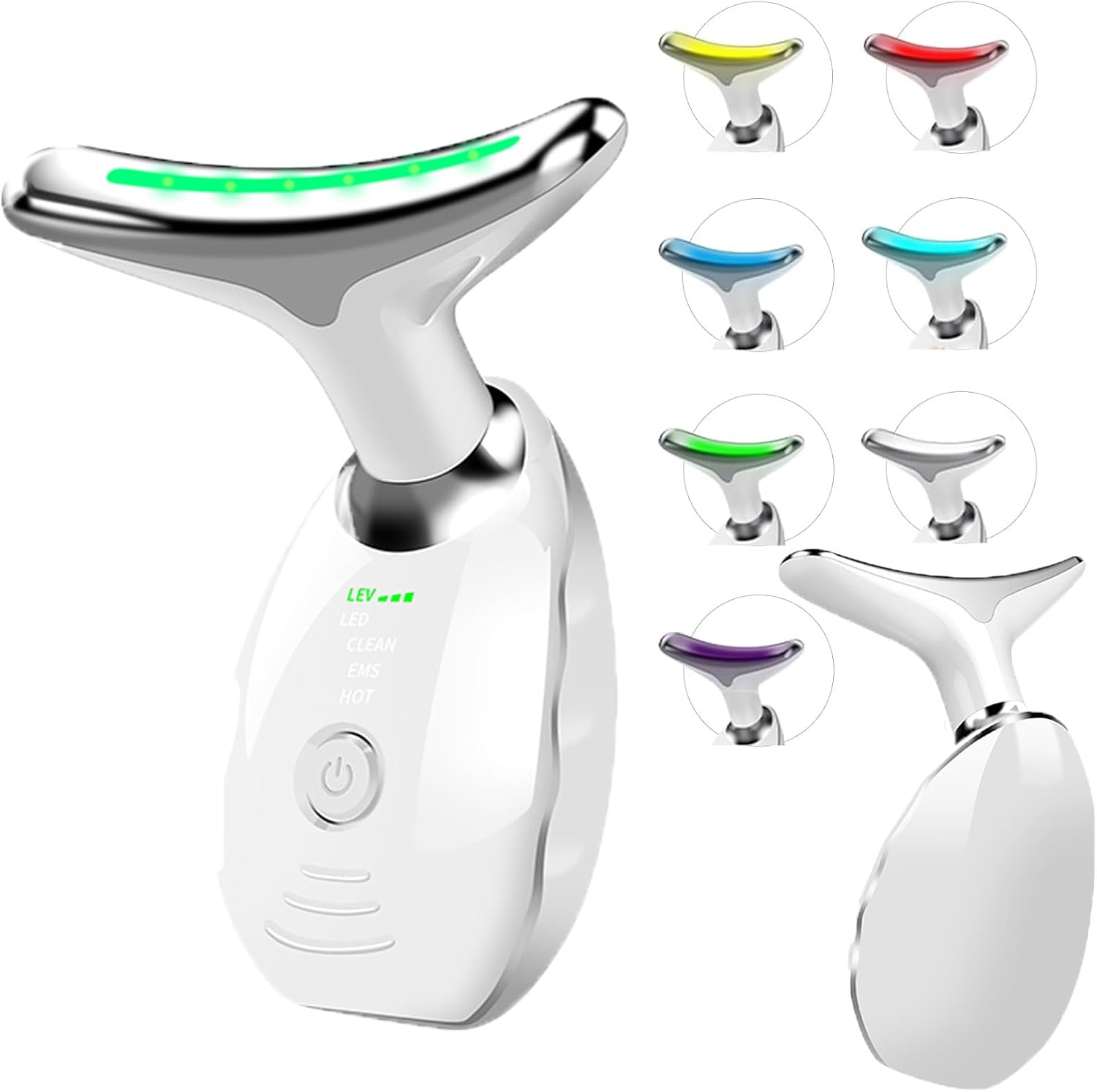 Masseur visage électrique anti-rides à LED 7 couleurs pour le visage et le cou, appareil de soin beauté Amazon à 13,99€, vibrations et chaleur douce pour raffermir la peau, améliorer l’élasticité et lisser les ridules, bon plan ClubPromos pour une routine anti-âge à la maison.