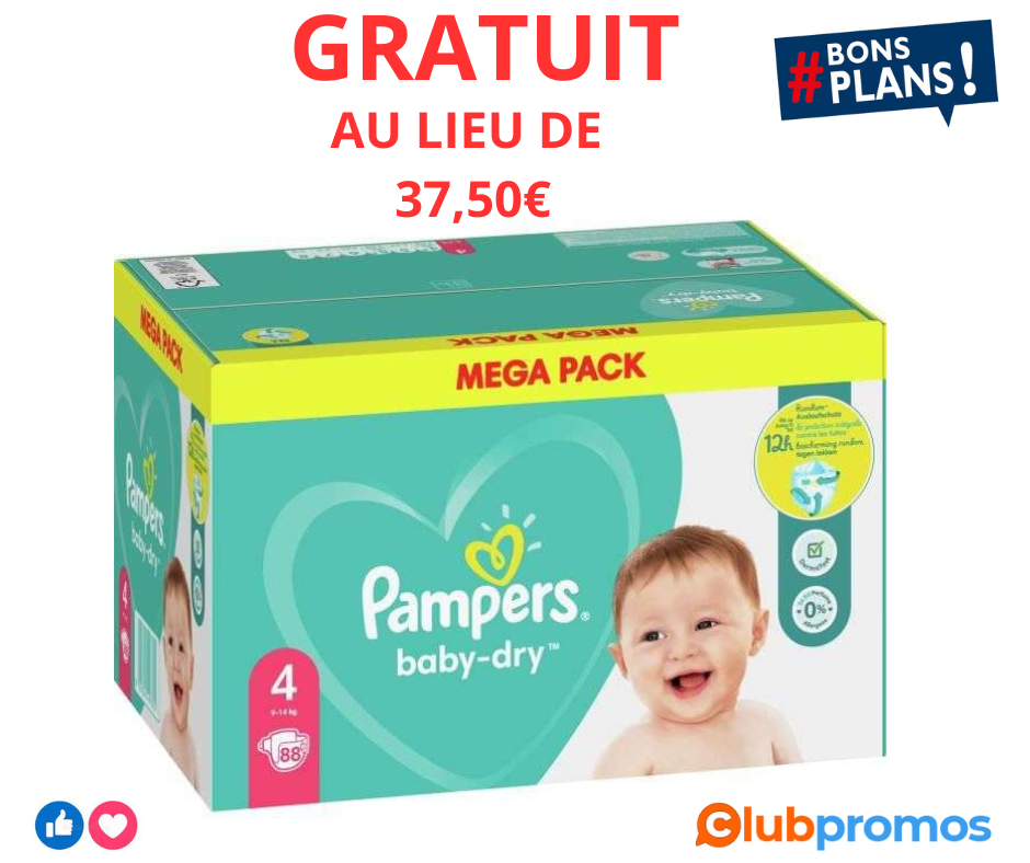 Mega pack de couches Pampers baby-dry - différentes variétés GRATUIT au lieu de 37,50€.png