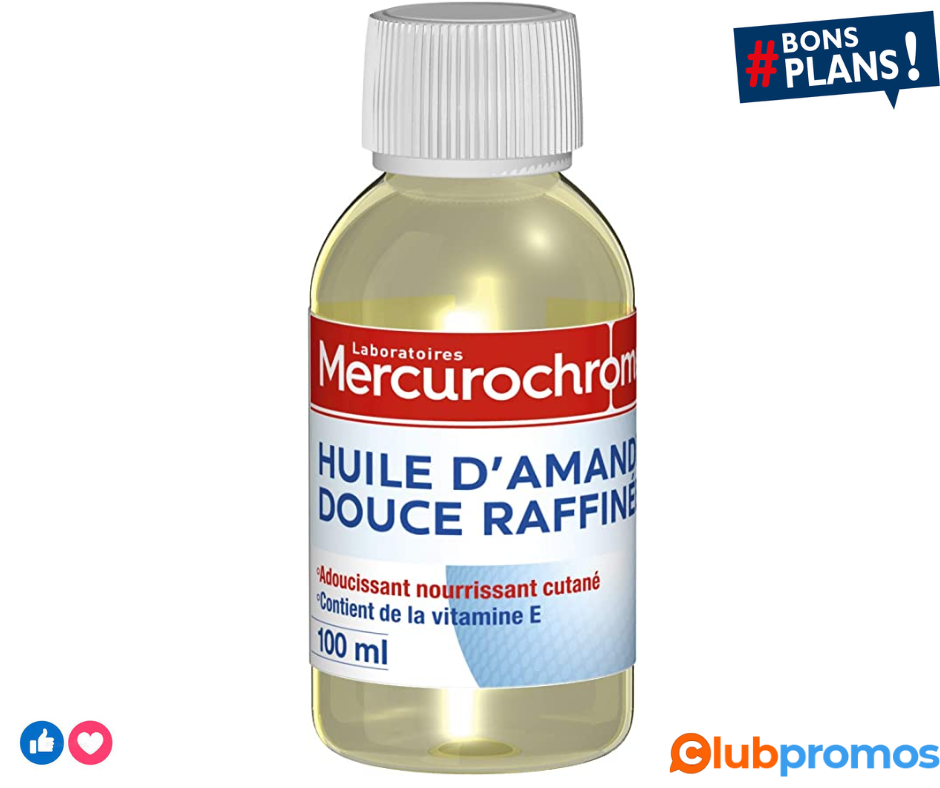 MERCUROCHROME - Huile d'Amande Douce Raffinée - Adoucissante et Nourissante - 100 ml .png