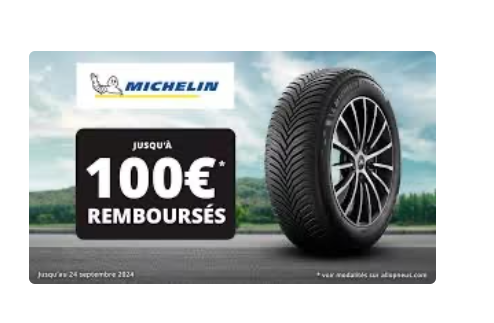  Pneus Michelin Pilot Sport 5 et Primacy en promo Allopneus – Jusqu’à 100 € de remboursement par virement bancaire. Achetez vos pneus entre le 26 août et le 16 septembre 2025 et inscrivez-vous sur promotions.allopneus.com.