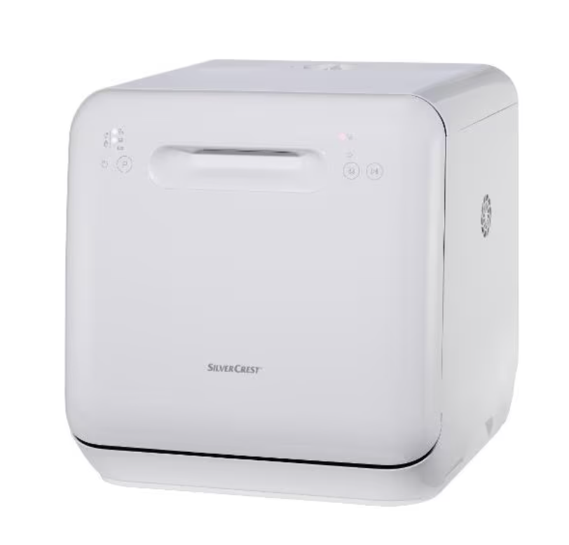 Mini lave-vaisselle Silvercrest 2 couverts avec réservoir intégré — 5 programmes — 199€ chez Lidl, idéal petits espaces et vanlife