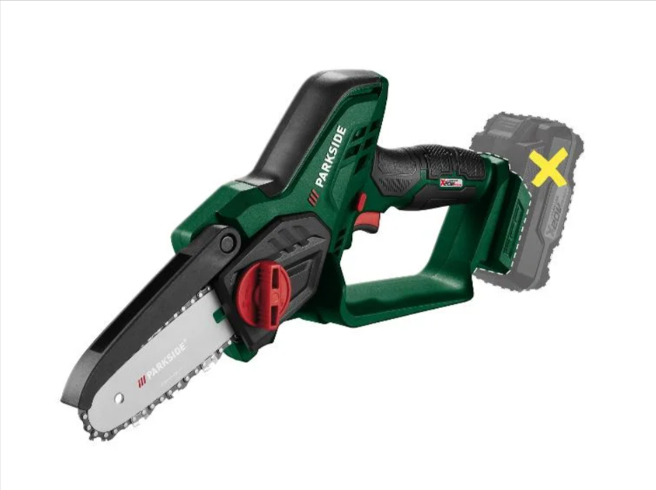 Mini-tronçonneuse sans fil Parkside PAGHS 20-Li B2 – modèle 20V, sans batterie ni chargeur, vendue avec mallette et accessoires, pour coupe de bois et taille de jardin – Lidl – bon plan à 21,99€