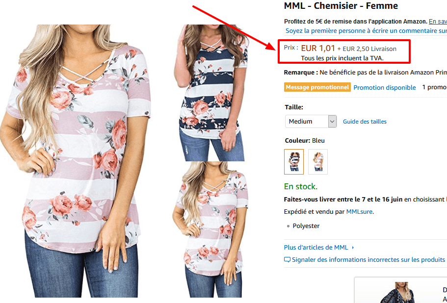 MML   Chemisier   Femme   Bleu   X Large  Amazon.fr  Vêtements et accessoires.png