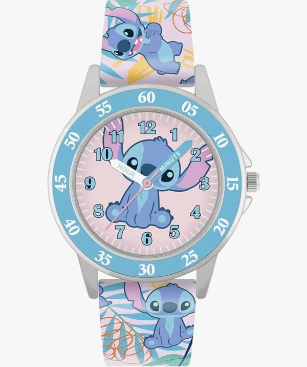 Montre Stitch Disney pour filles - Bracelet en silicone multicolore