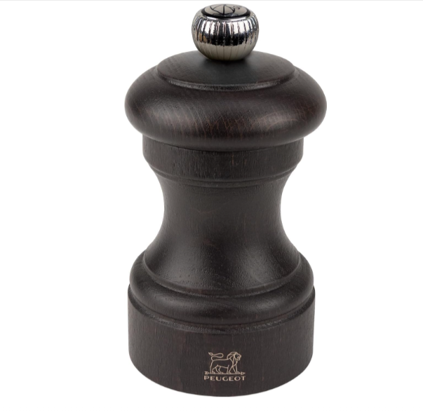 Moulin à poivre Peugeot Bistro 10 cm – modèle en bois certifié PEFC finition chocolat, réglage manuel de la mouture, mécanisme en acier haute précision, fabrication française, design classique et robuste