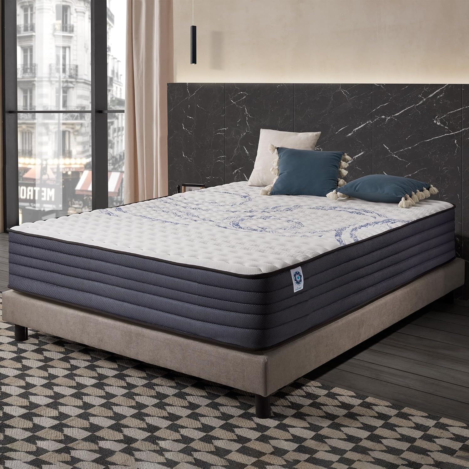 Matelas Naturalex PerfectSleep 160×200 cm, épaisseur 30 cm, mémoire de forme, accueil Blue Latex, 7 zones, soutien ferme