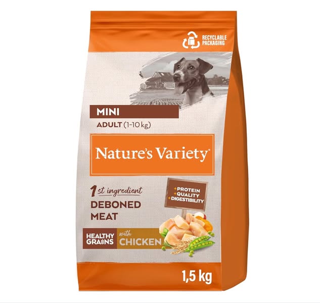  Croquettes chien petit adulte Nature’s Variety Healthy Grains – Poulet, 1,5kg, sans additifs, bon plan Amazon alimentation canine premium