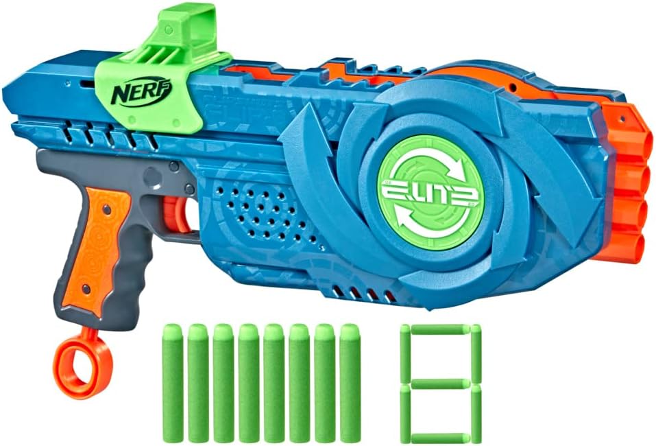 Blaster Nerf Elite 2.0 Flipshots Flip-8, 8 fléchettes incluses, 2 x 4 canons pivotants, surprise de tir, jouet enfant, promotion Amazon