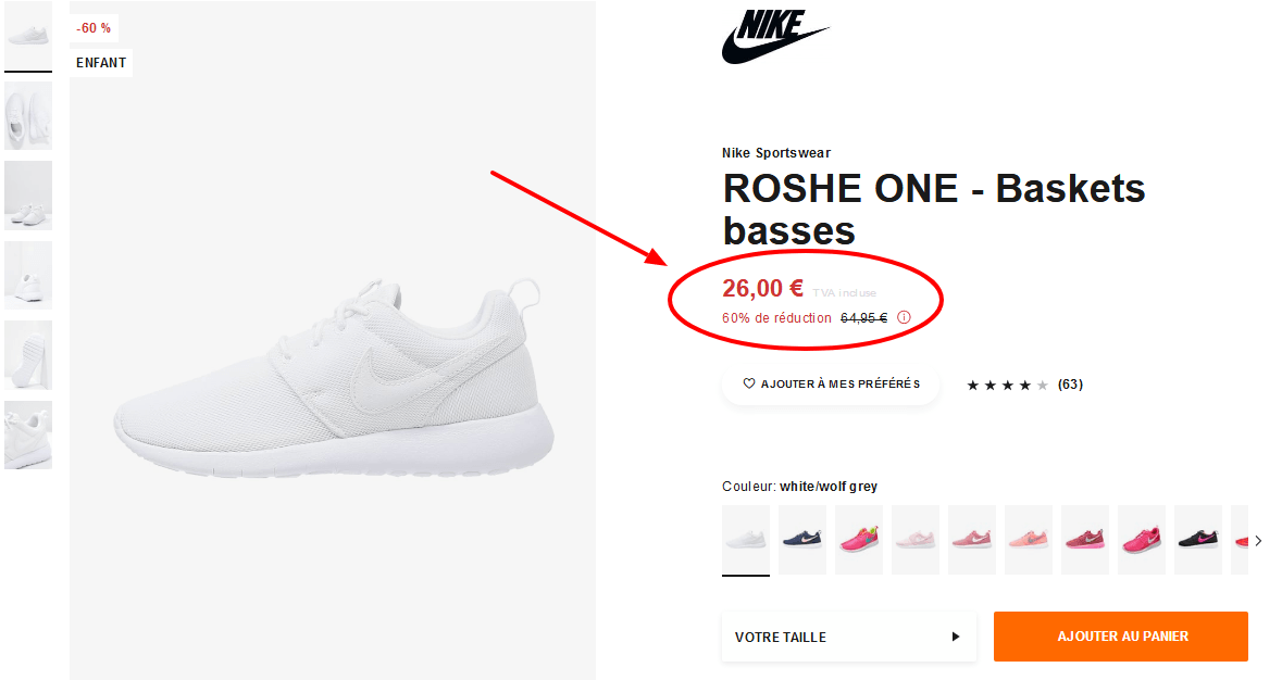 Nike Sportswear ROSHE ONE   Baskets basses   white wolf grey   ZALANDO.FR.png